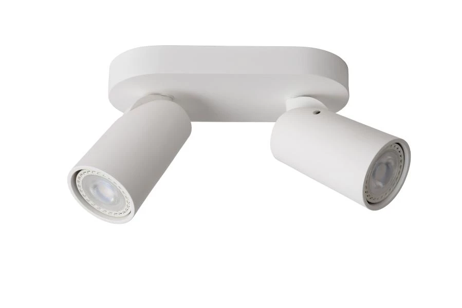 Lucide XYRUS - Spot plafond - LED Dim to warm - GU10 - 2x5W 2200K/3000K - Blanc - éteint